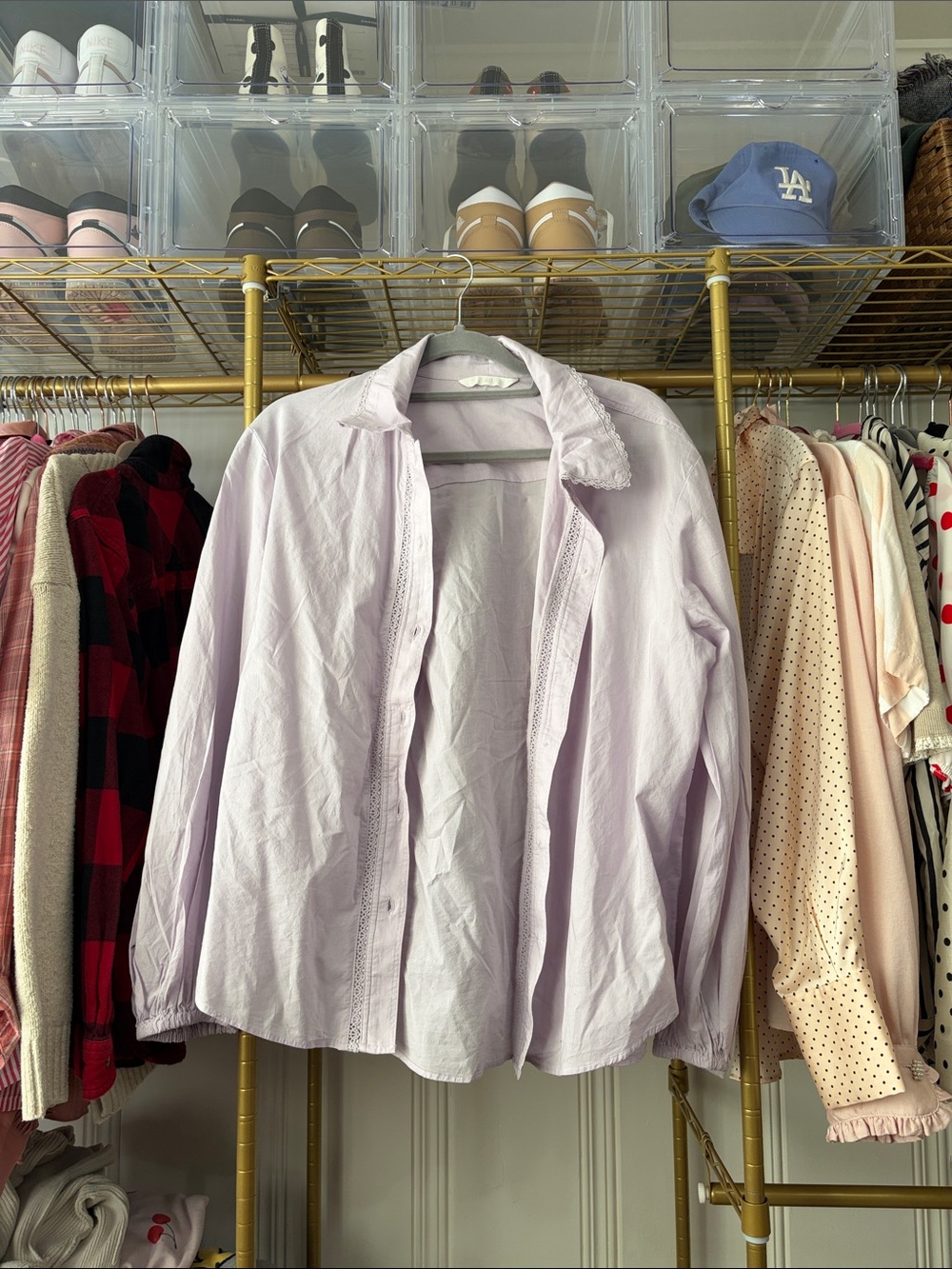 H&M Light Lavender Button-Up Blouse